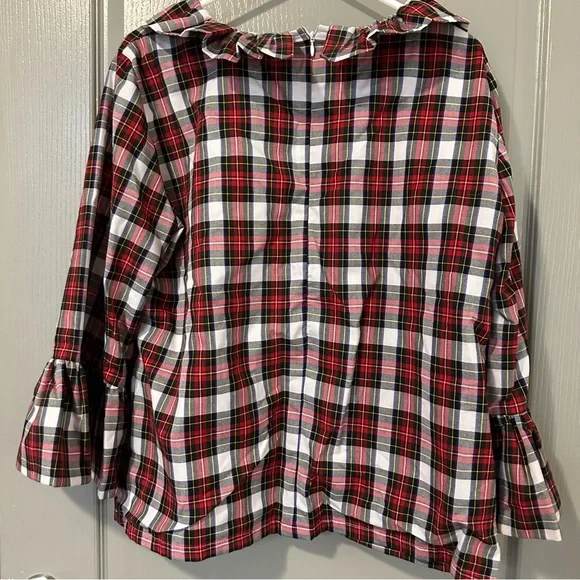 Plaid Ruffle Elizabeth Wilson 2X Women’s Gingham Flowy Peasant VTG - Picture 3 of 5